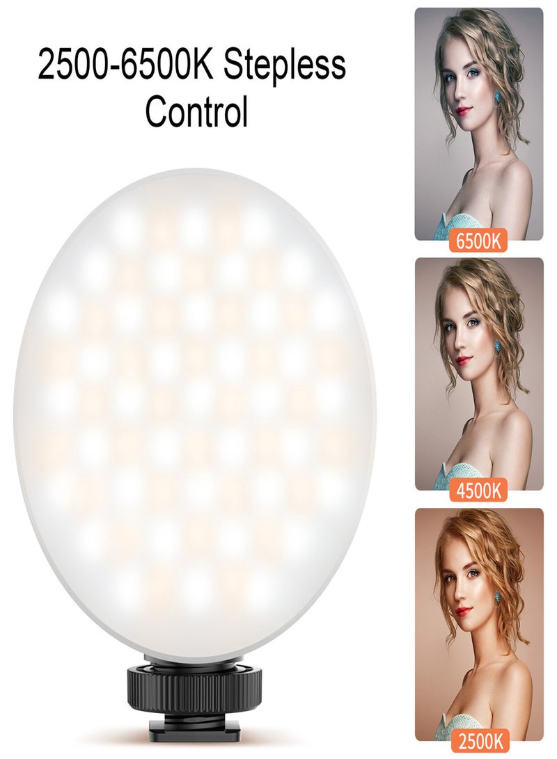 في جيم إضاءة فيديو LED من فيجيم VL69KIT مع قاعدة تثبيت شفط، 6 واط، درجة حرارة اللون من 2500 كلفن إلى 6500 كلفن، قابلة للتعتيم بسلاسة، إمكانية تعديل الإمالة حتى 270 درجة، مزودة بحامل ملحقات، وبطارية مدمجة بسعة 2000 مللي أمبير، مثالية لكاميرات الدردشة والاجتماعات والمؤتمرات. - Image 3